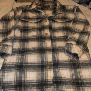 Banana Republic Women's Plaid Casual Shirt Jacket